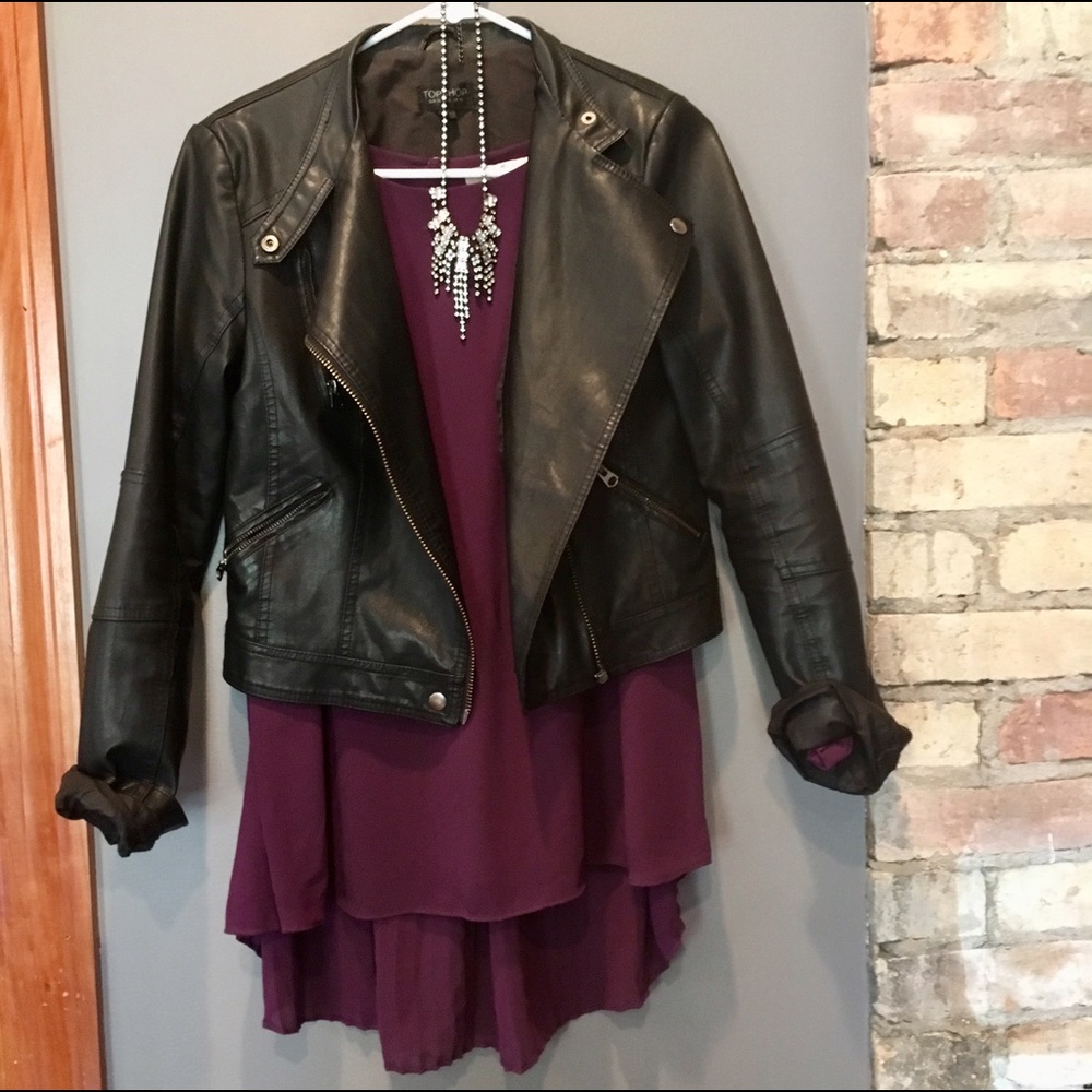 Plum babydoll pleated dress/top