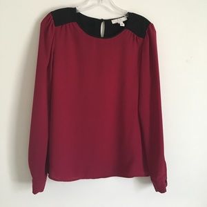 Chiffon color block top