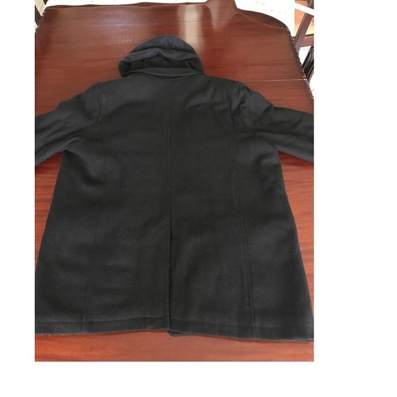 GUESS Mens L Black Wool Peacoat Jacket - Picture 3 of 3