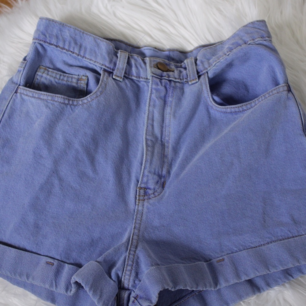 American Apparel high rise cuffed purple shorts