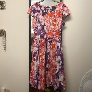 Purple floral/multicolored A-Line dress. Size 12