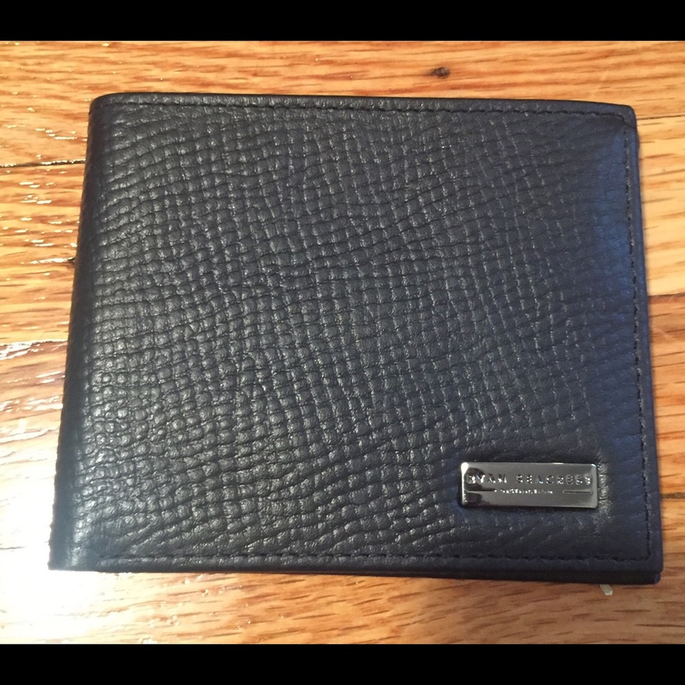 NWOT RYAN SEACREST NAVY DOUBLE BILLFOLD WALLET