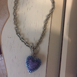Tarina Tarantino Blue Crystal Heart Necklace