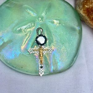 2.5 Ct. Opaque Black Moissanite Cross Pendant