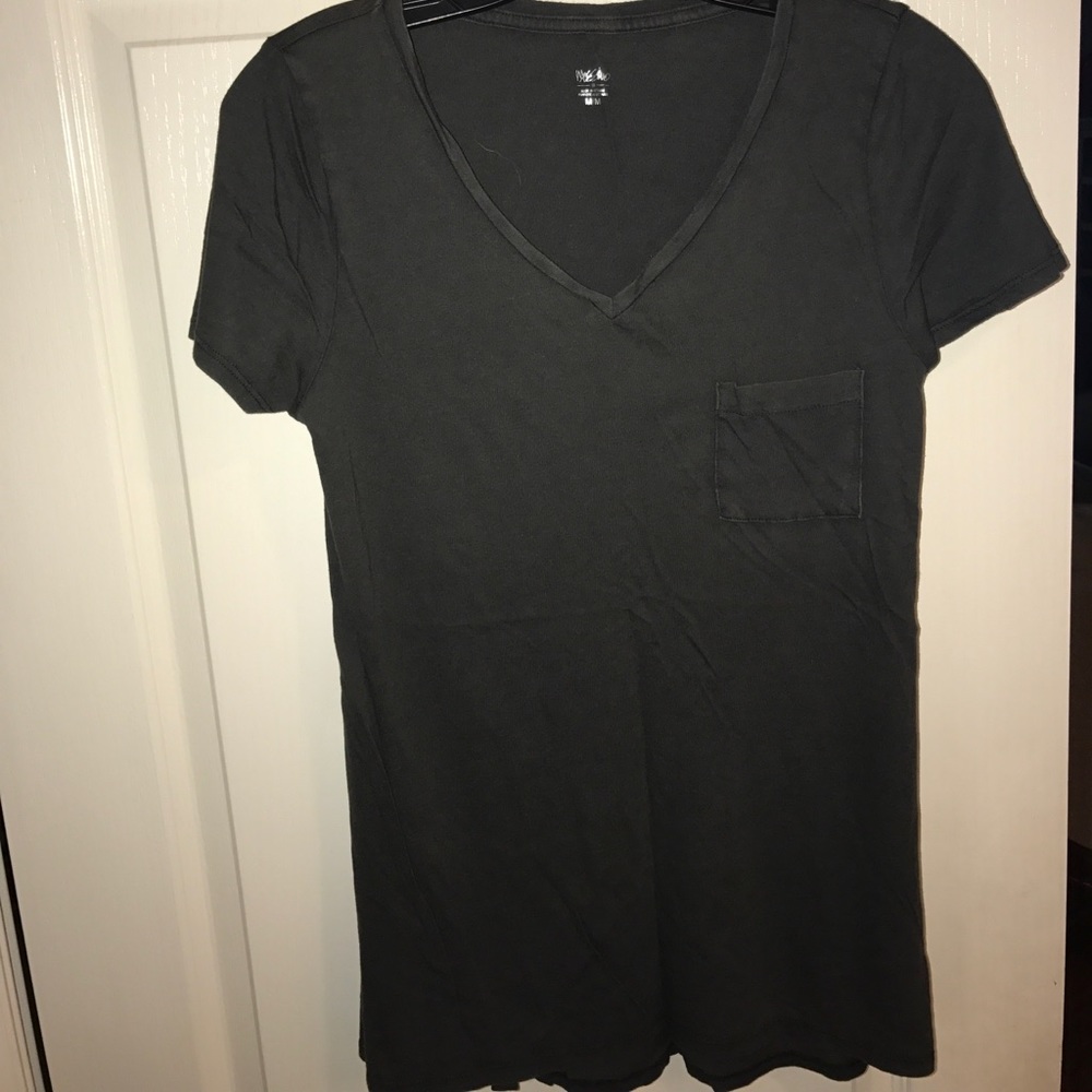 Mossimo V-neck front pocket Tee, Dark Gray, Med