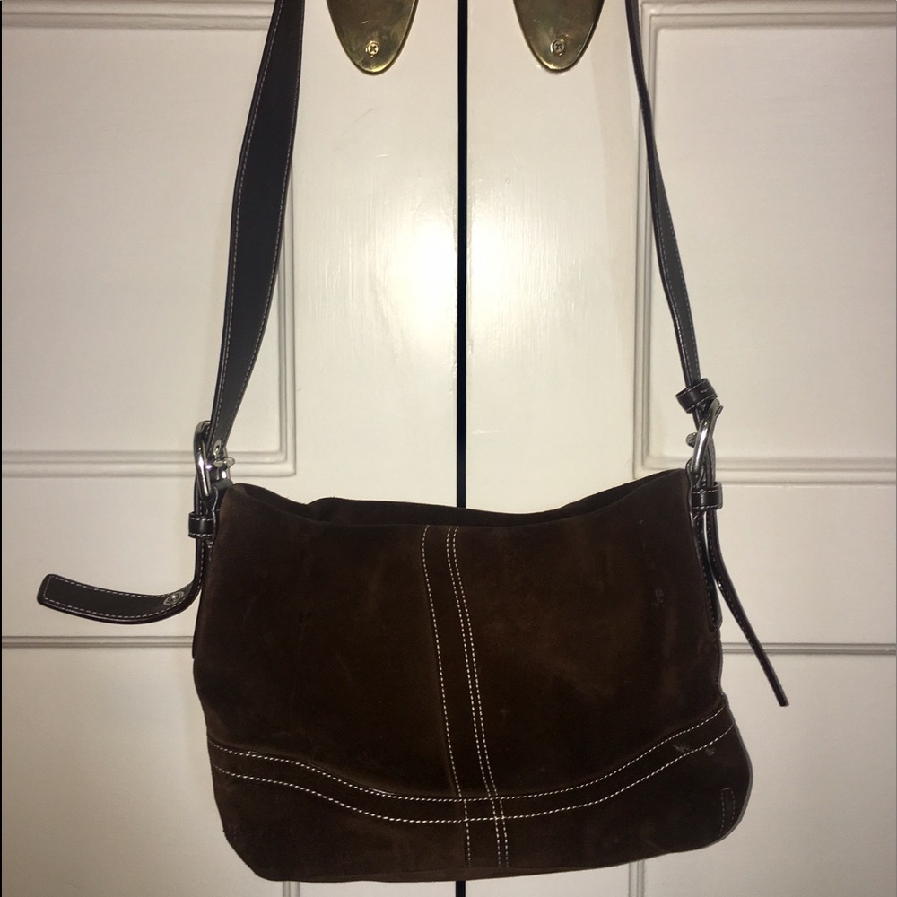 Coach Brown Leather and Suede Purse
