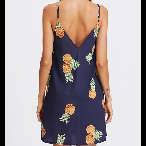 🆕🍍Cami dress w/ double v & pineapple print🍍 - Picture 4 of 4