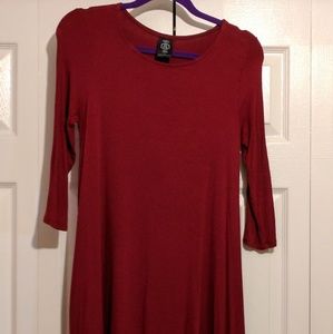 Wine Mock-Neck Modal Swing Tunic