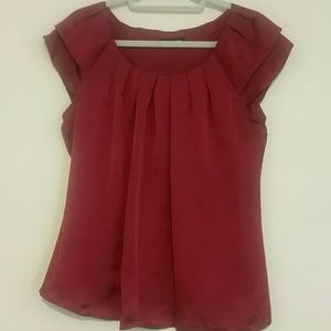 Cap sleeve red blouse