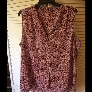 Feminine red pink blue white top. XL. EUC