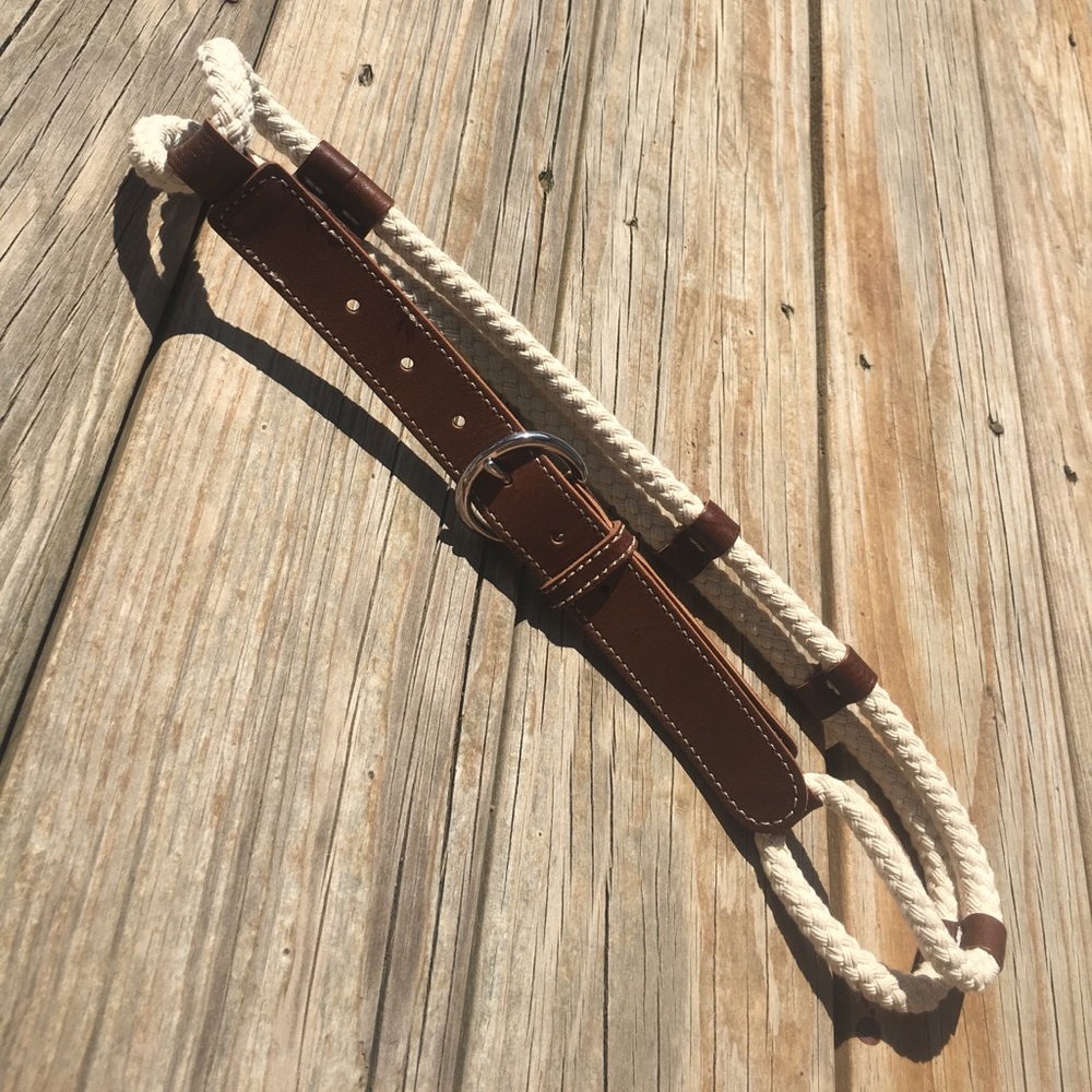 Lands' End nautical leather and rope belt