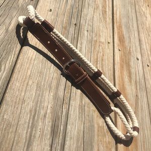 Lands' End nautical leather and rope belt