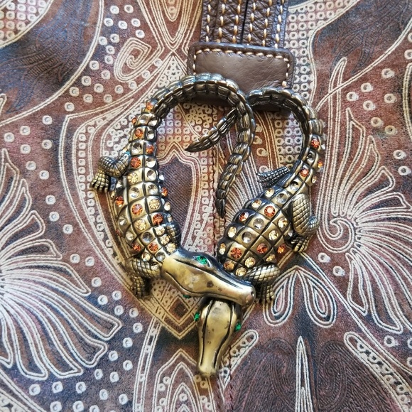 SHARIF STUDIO brown embossed bag - Picture 2 of 8