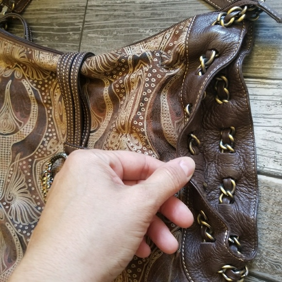 SHARIF STUDIO brown embossed bag - Picture 3 of 8