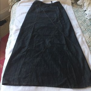 Long A-line denim skirt