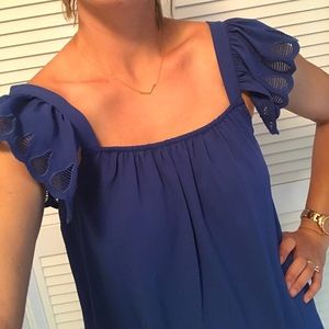Pixley, Square Neck, Flowing Cap Sleeved Blouse
