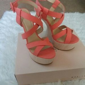 Coral Cut Out Wedge Heels