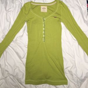 Button down long sleeve Hollister shirt.