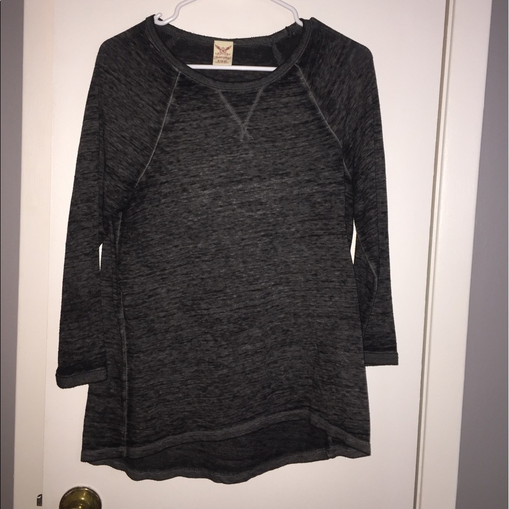 long sleeve distressed tee