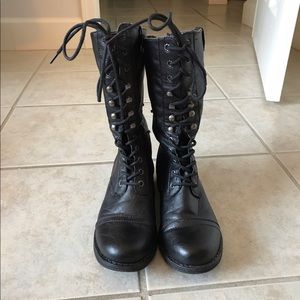 Madden Girl Black Combat Boots