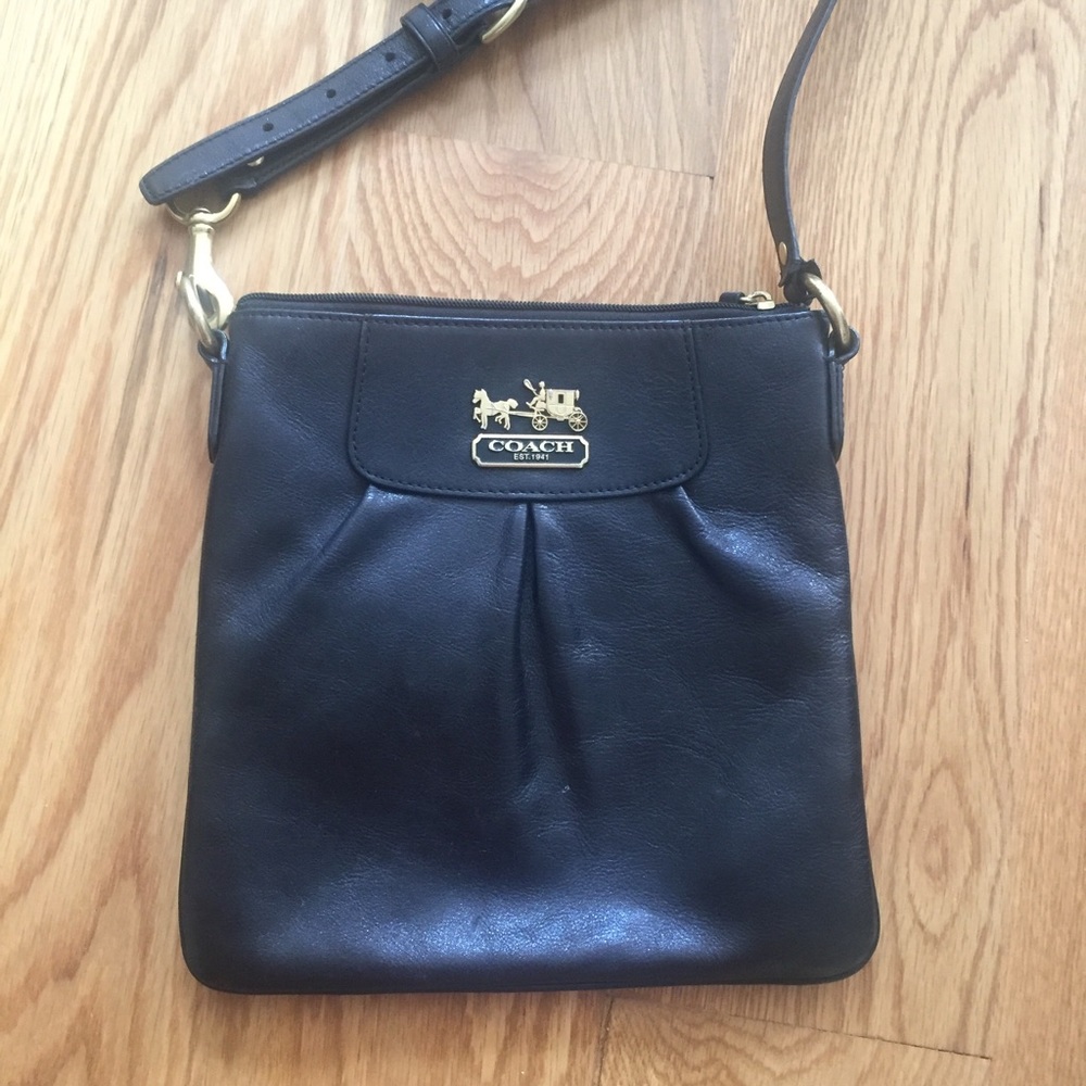 Coach Black Leather Crossbody Purse
