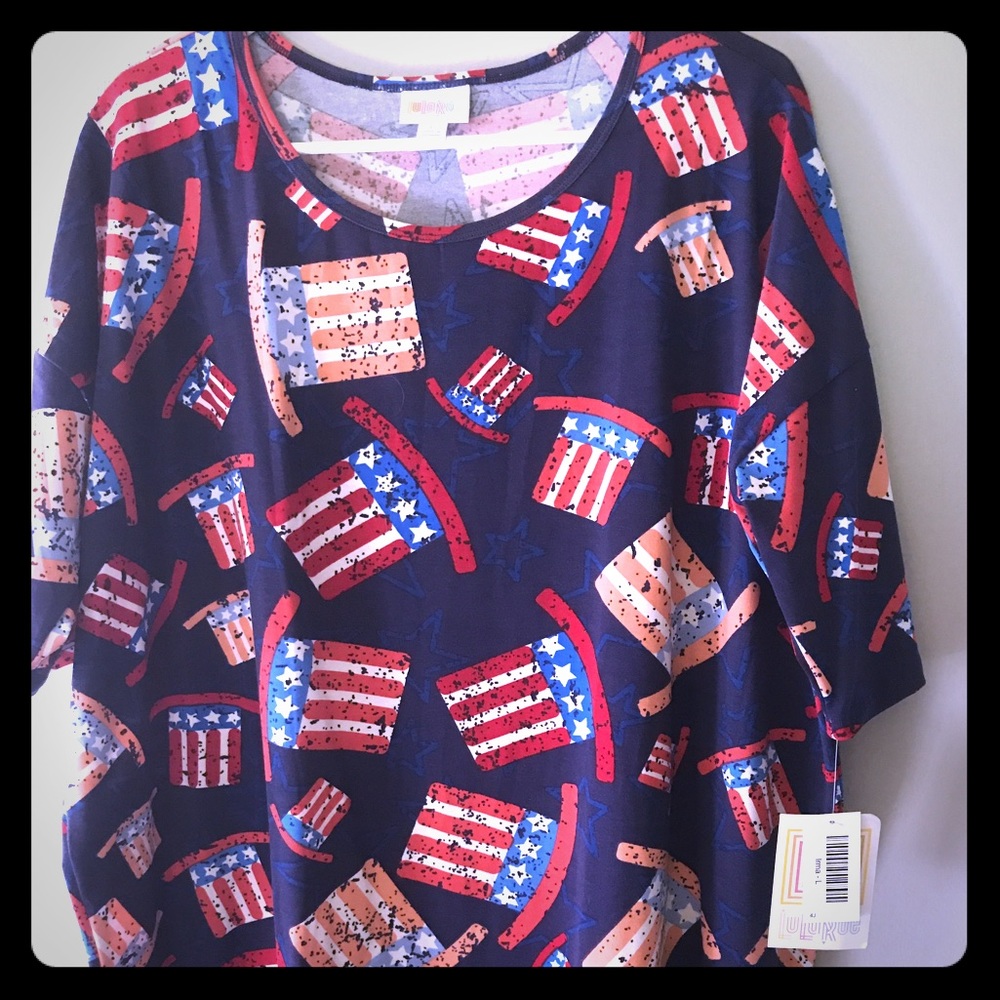 LuLaRoe Large NWT Americana Irma tunic