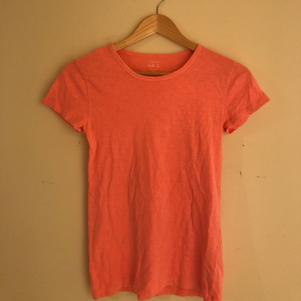 J. Crew Neon Coral Painter Tee
