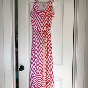 Loft outlet maxi dress half pink half orange