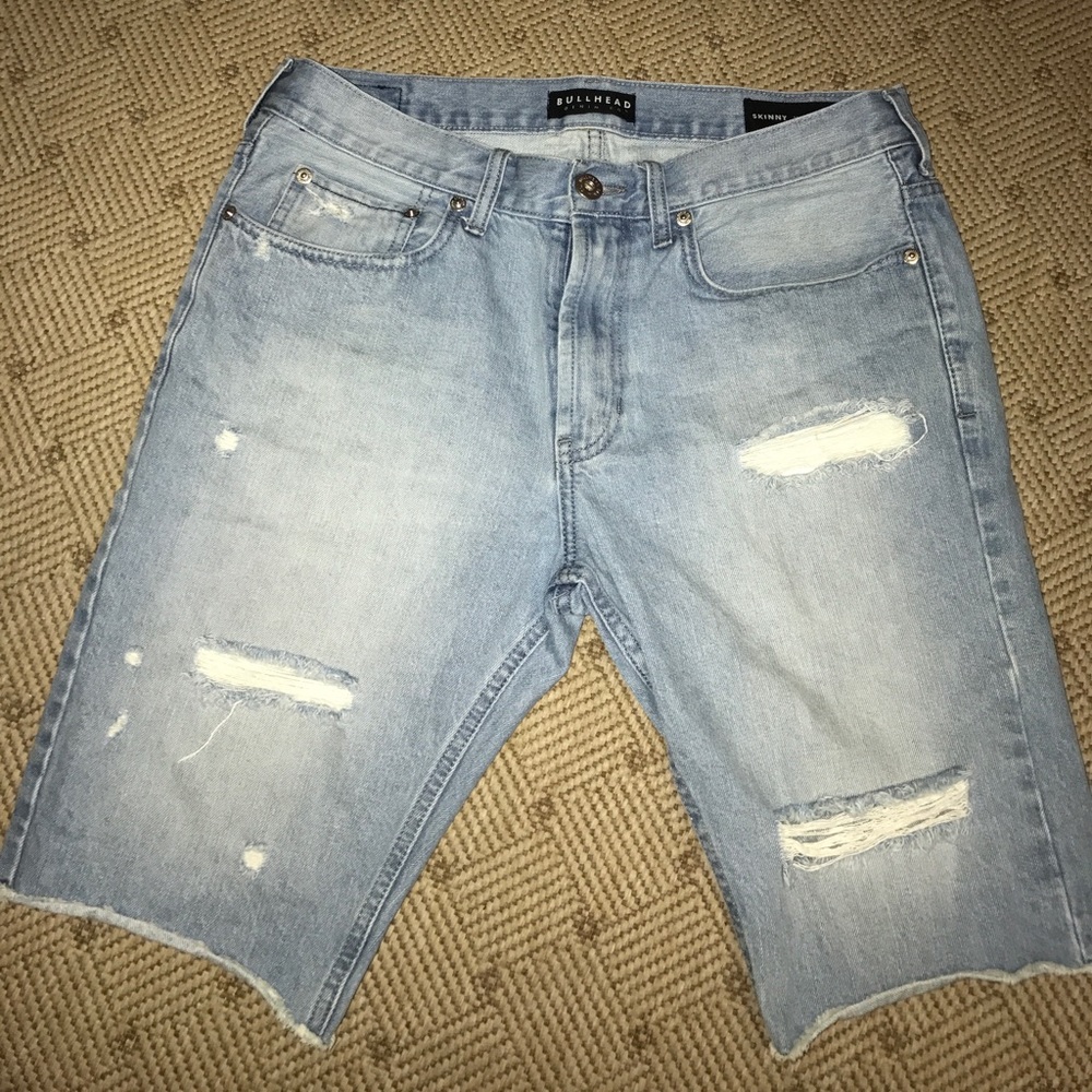 Blue jean cut off shorts