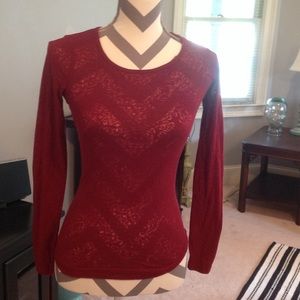 Burgundy super cute knit top.  Flattering!