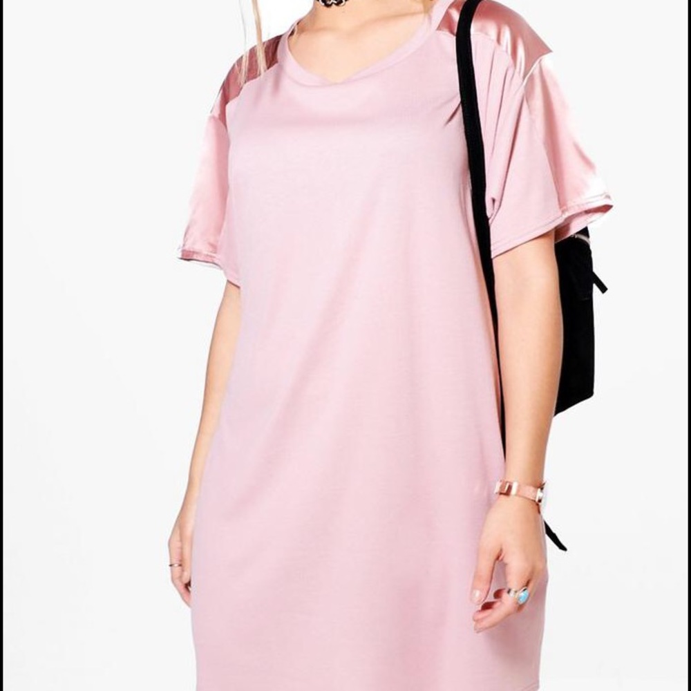 Plus size pink mini dress