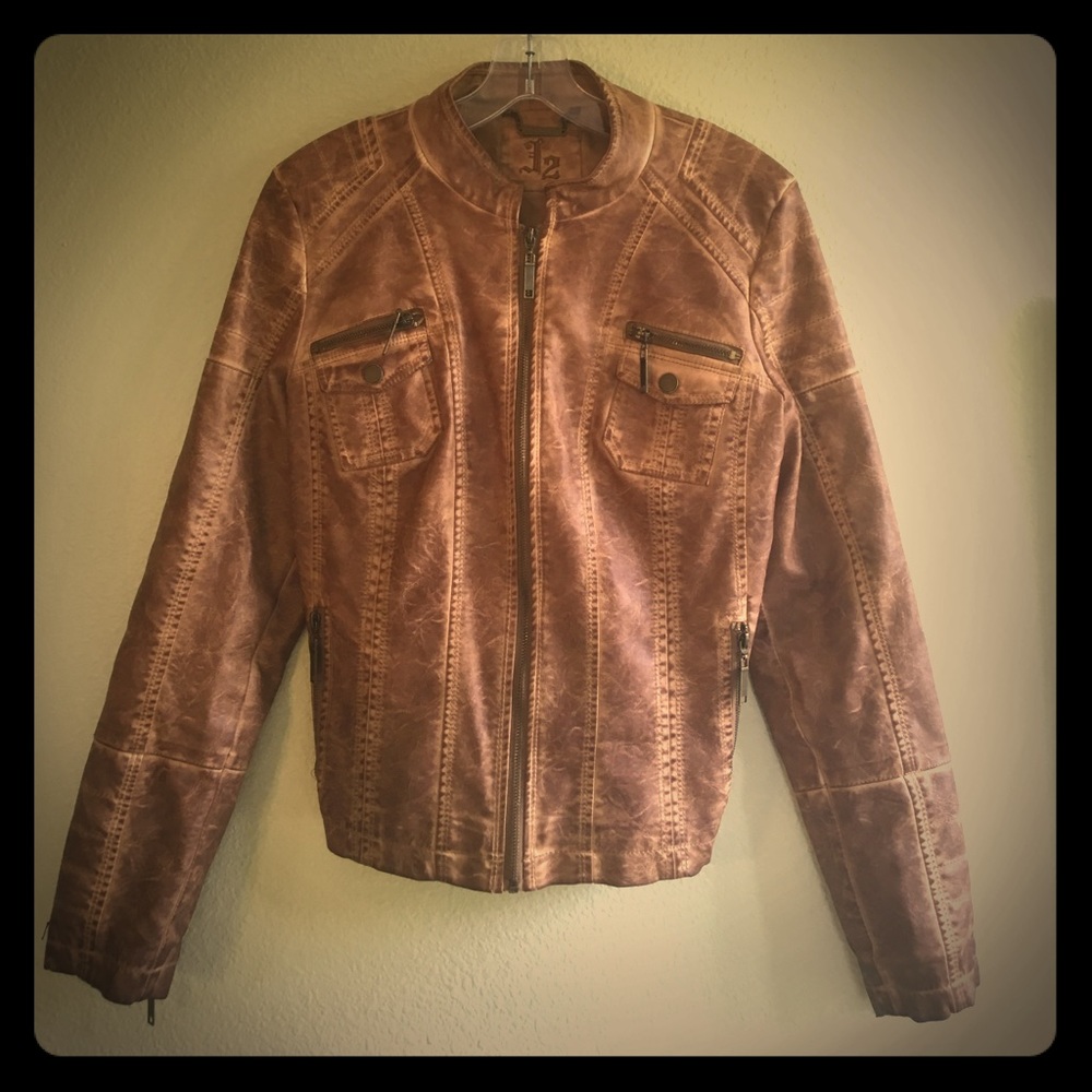 Brown Leather Jacket Junior's Large