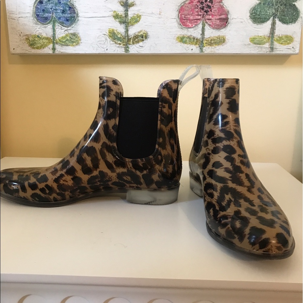 J Crew Cheetah Rain Boots