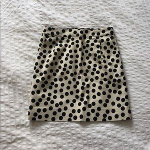 J. crew polka dot navy and ivory skirt