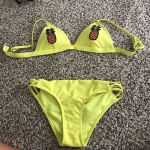 Bright yellow pineapple bikini