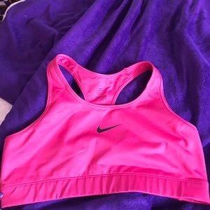Pink Nike sports bra