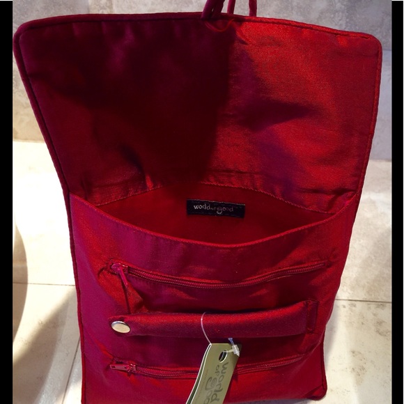 "World of Good" Embroidered Silk Jewelry Roll - Picture 4 of 5