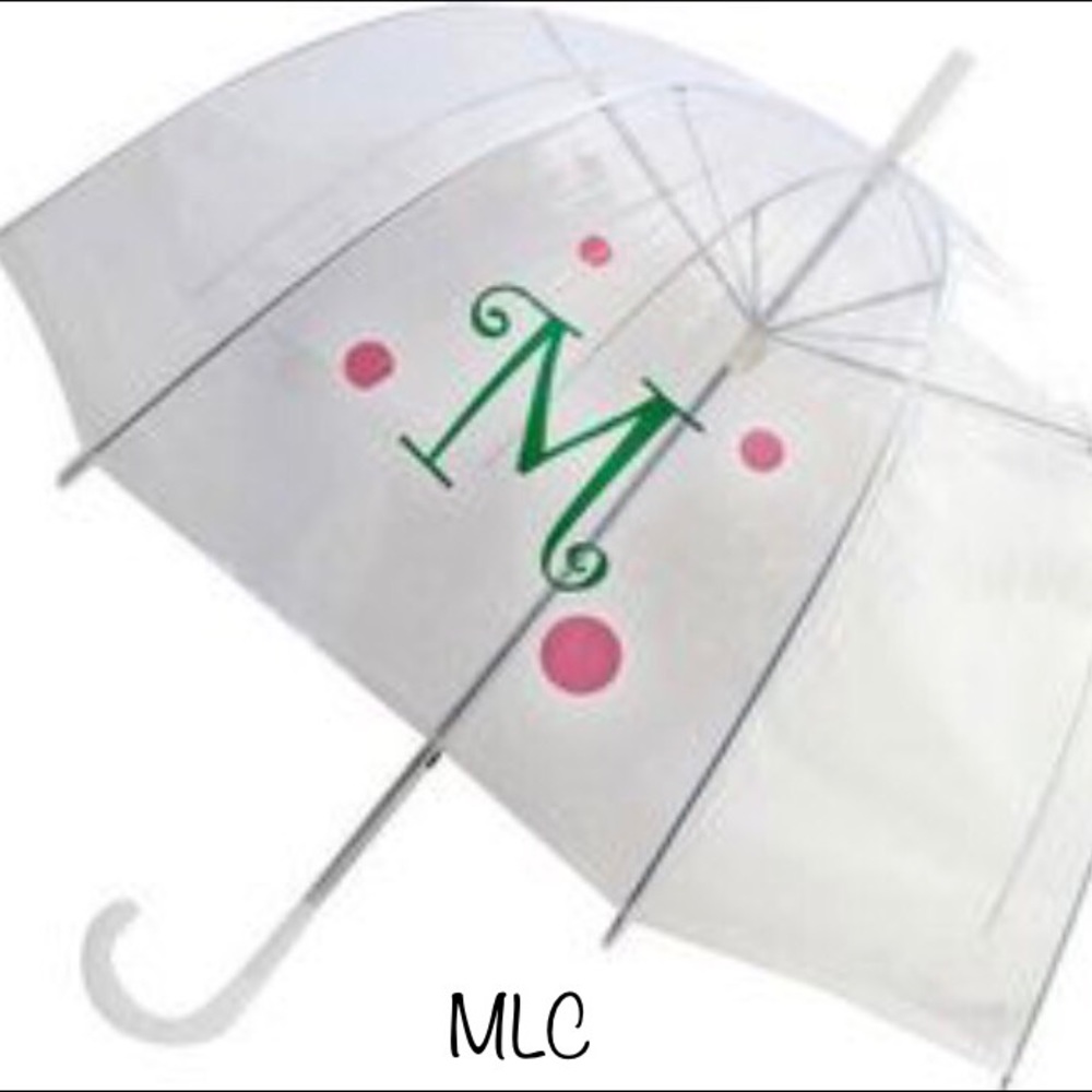 Monogrammed clear umbrella