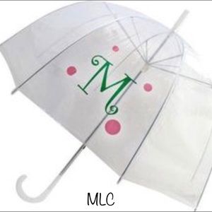 Monogrammed clear umbrella