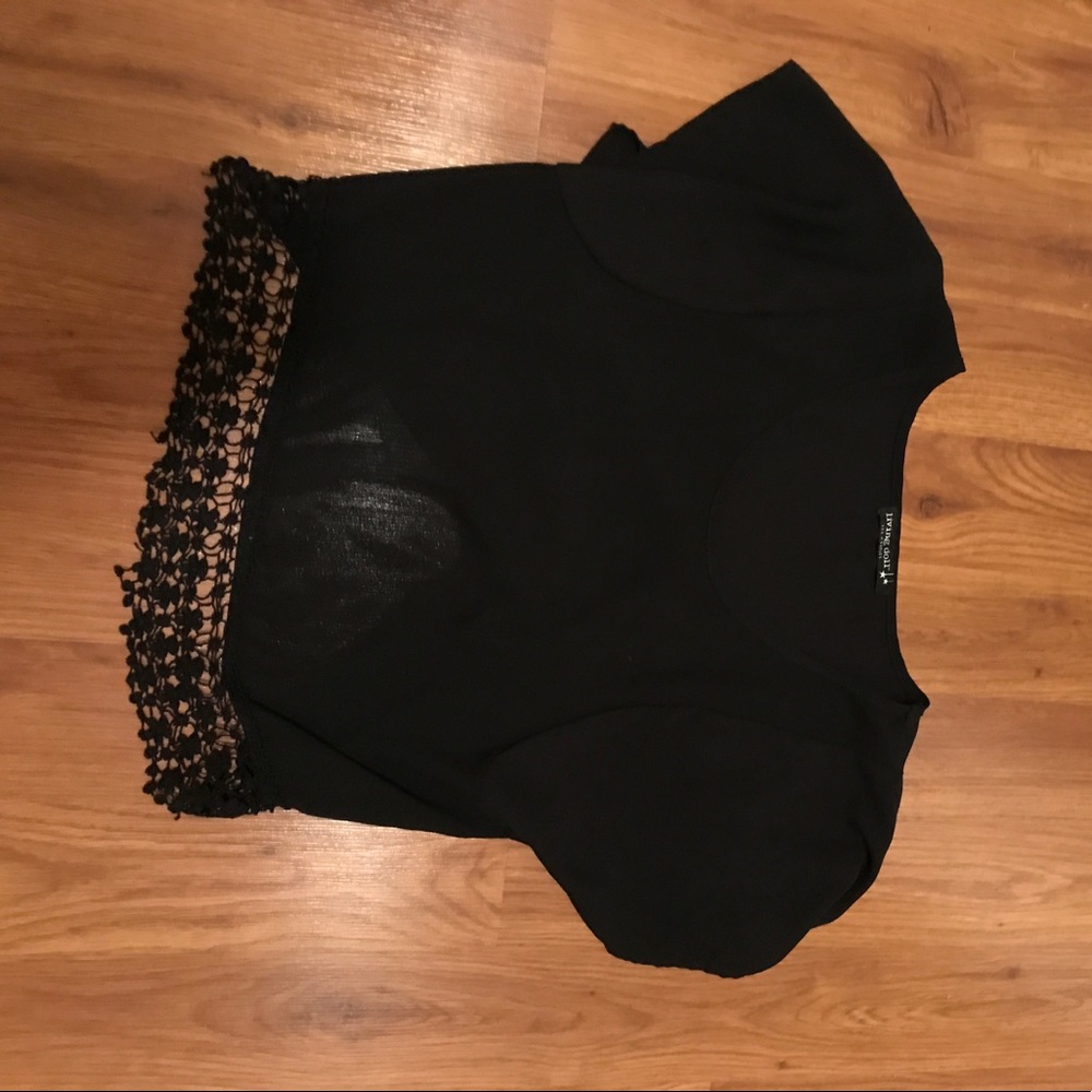 Black top with lace detail