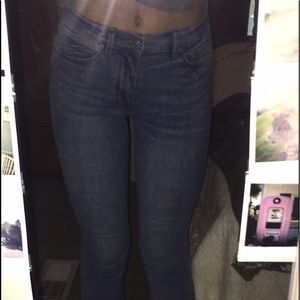 Medium wash high/mid waist jeans