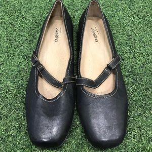 Trotters Mary Jane Black leather slides sz 12M