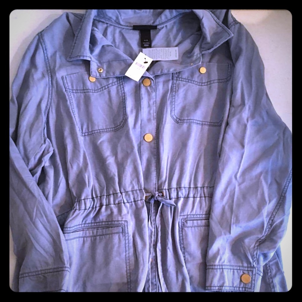 Lane Bryant Faux Denim Shirt Blouse NWT 22-24