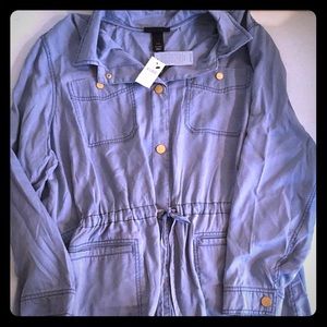 Lane Bryant Faux Denim Shirt Blouse NWT 22-24