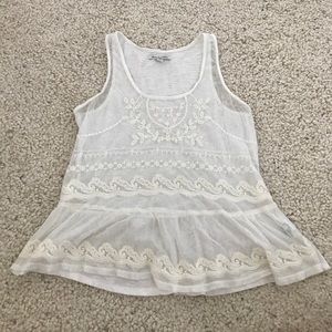 Lace peplum tank top