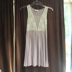 Lavender lace detail dress