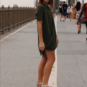 TOPSHOP army green shift dress