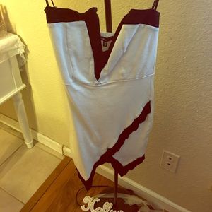 Black and white v neck club dress