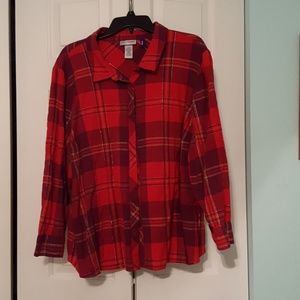 Long sleeve plaid blouse
