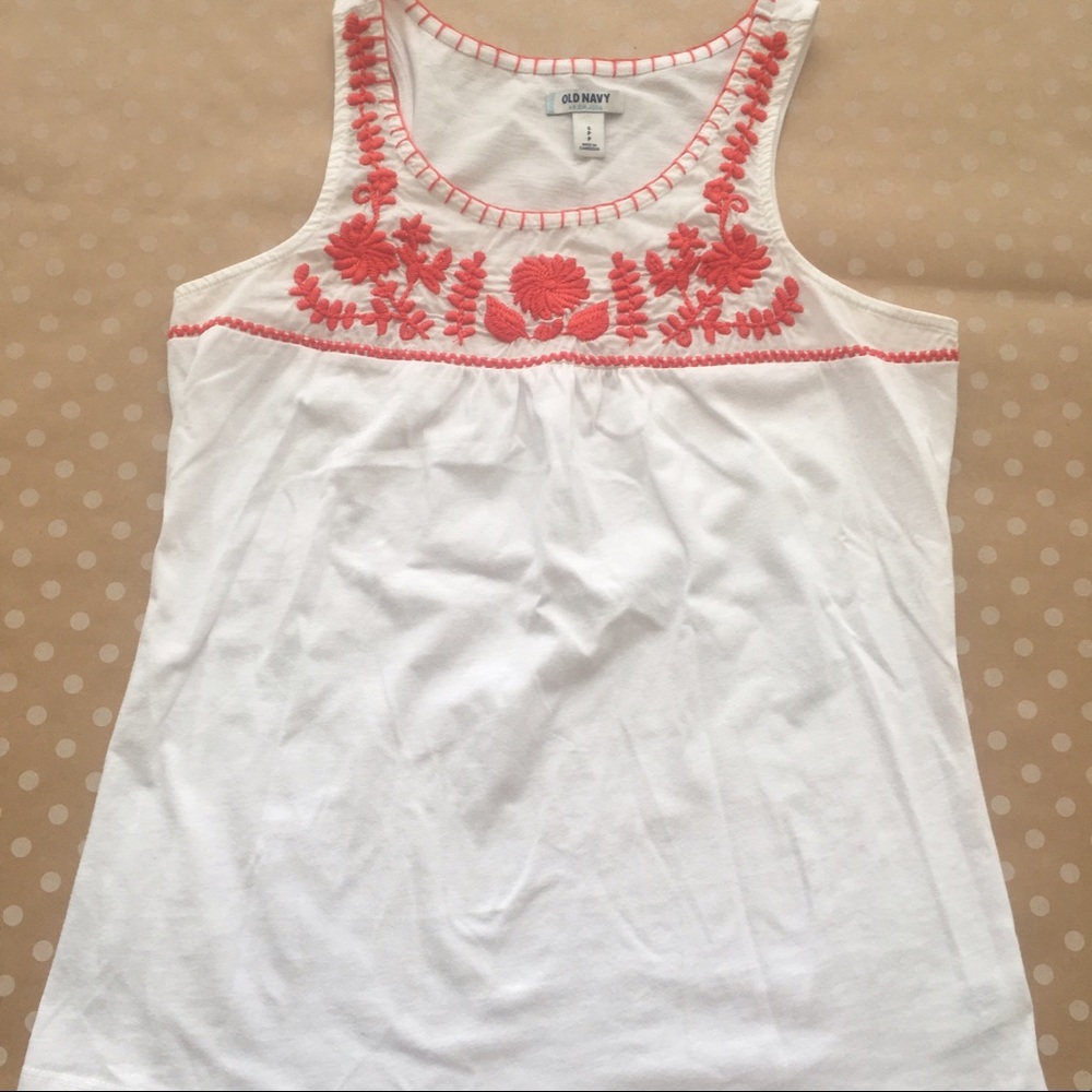 Old Navy Embroidered Mexican Style Tank Small